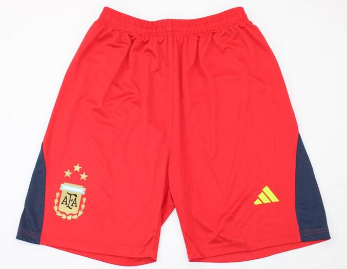 Argentina 2022 World Cup Goalkeeper Red 3 Stars Soccer Shorts