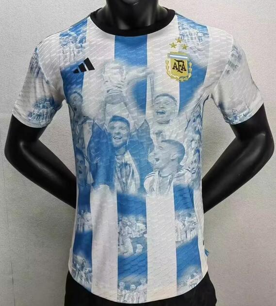 Argentina 2022 World Cup Champion Commemorative Match Version Shirt Soccer Jersey
