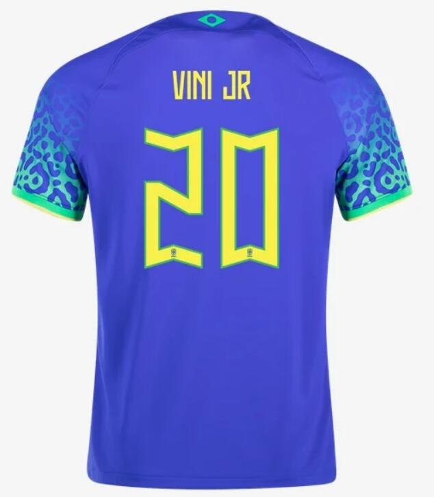 Brazil 2022 World Cup Away 20 Vini Jr. Shirt Soccer Jersey