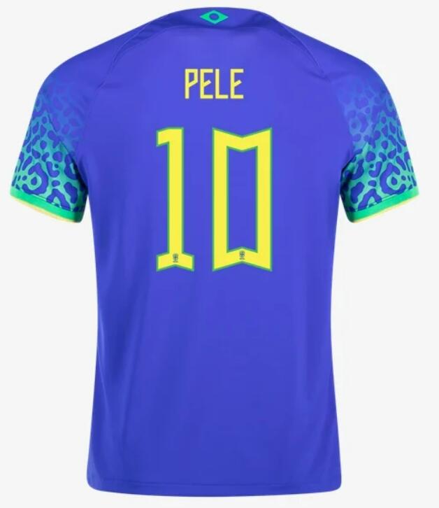 Brazil 2022 World Cup Away 10 Pele Shirt Soccer Jersey