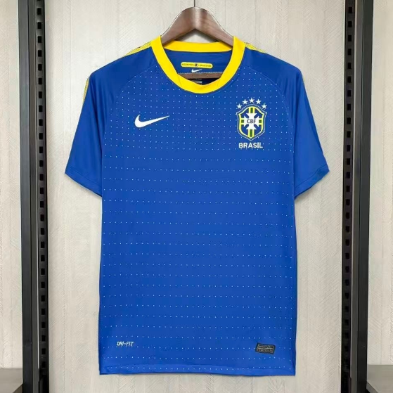 Brazil 2010 Away Retro Blue Shirt Soccer Jersey