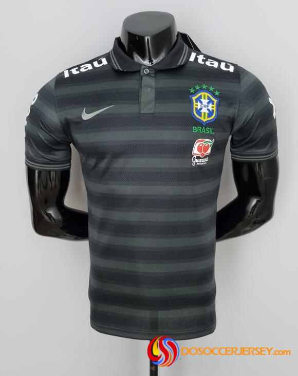 Brazil 2022 Black Stripe Polo Shirt