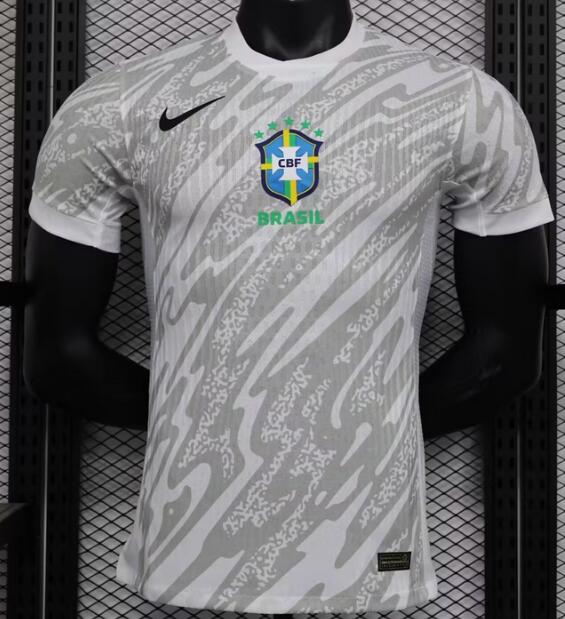 Brazil 2023/24 Goalkeeper Grey Match Version Shirt Soccer Jersey