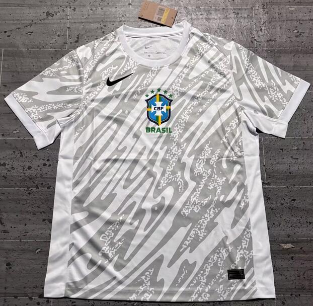 Brazil 2023/24 Goalkeeper Grey Shirt Soccer Jersey