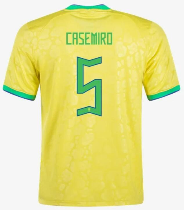 Brazil 2022 World Cup Home 5 Casemiro Shirt Soccer Jersey