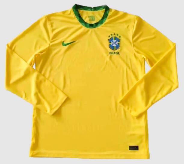 Brazil Copa America 2020 Home Long Sleeved Shirt Soccer Jersey