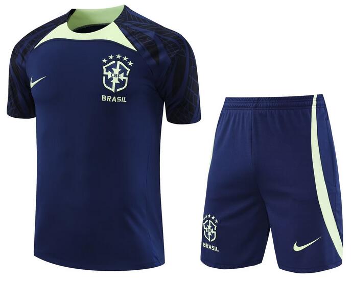 Brazil 2022 World Cup Navy Training Suit (Shirt+Shorts)