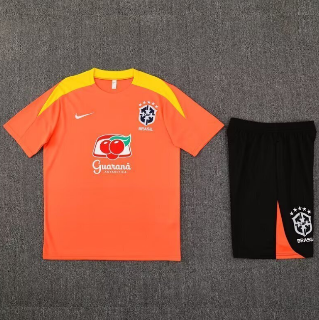 Brazil 2025/26 Orange Training Uniforms (Shirt+Shorts)