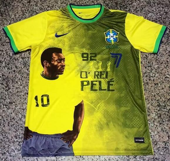 Brazil 2022 World Cup Home Special Pele 92 Shirt Soccer Jersey 