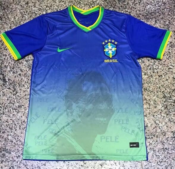 Brazil 2022 World Cup Home Special Pele Blue Shirt Soccer Jersey