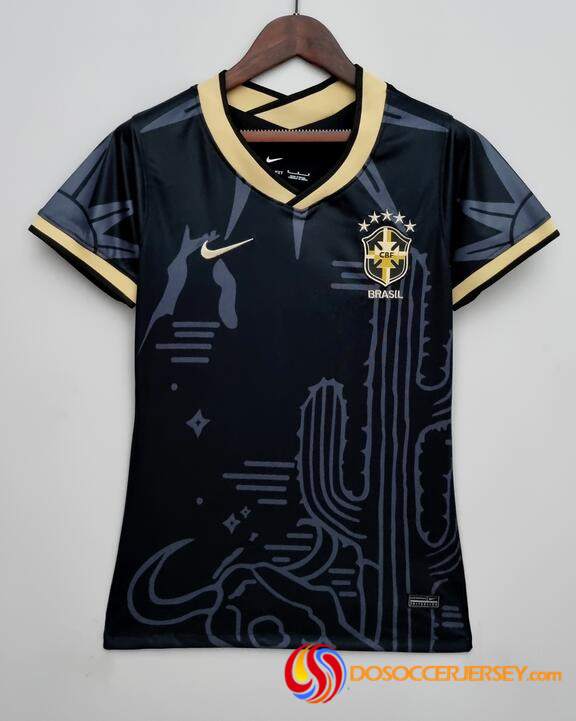 Brazil 2022 Black Women Shirt Soccer Jersey