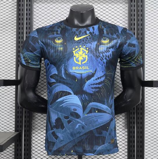 Brazil 2024/25 Special Blue Black Match Version Shirt Soccer Jersey