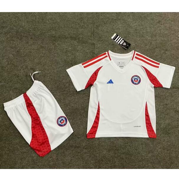 Chile 2024/25 Away Kids Soccer Team Kit Children Shirt And Shorts