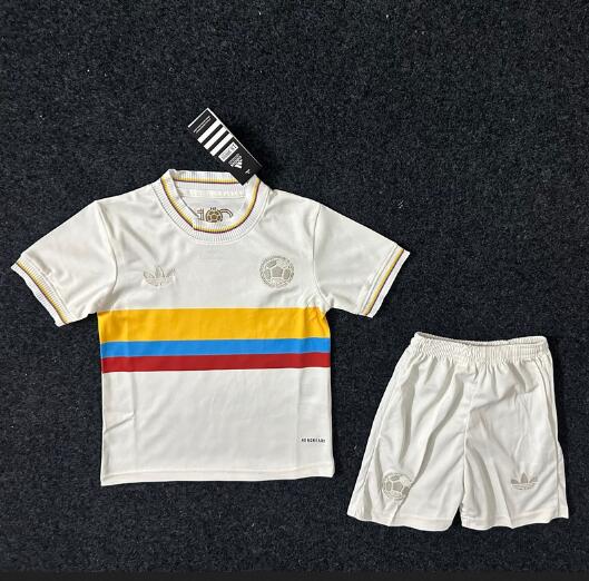 Colombia 2024/25 Centenary Kids Soccer Kit Children Shirt And Shorts