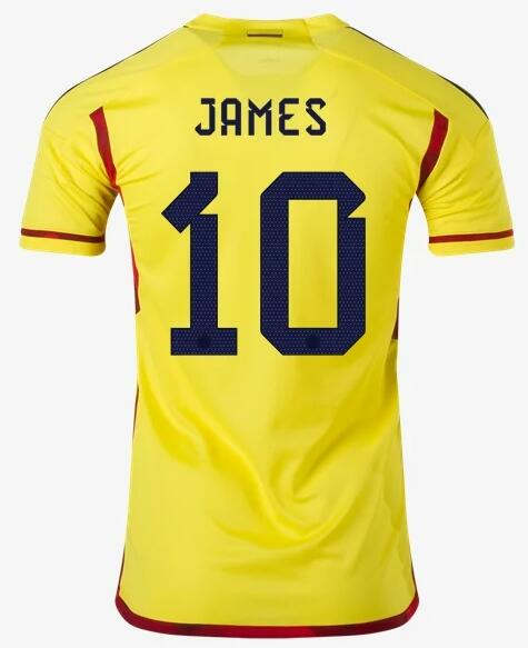 Colombia 2022 World Cup Home 10 James Shirt Soccer Jersey