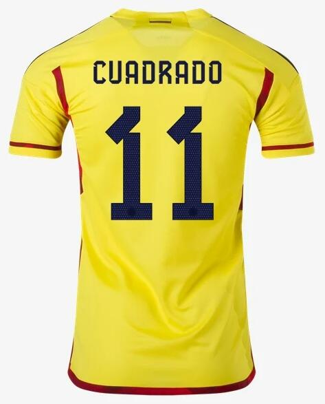 Colombia 2022 World Cup Home 11 J. Cuadrado Shirt Soccer Jersey