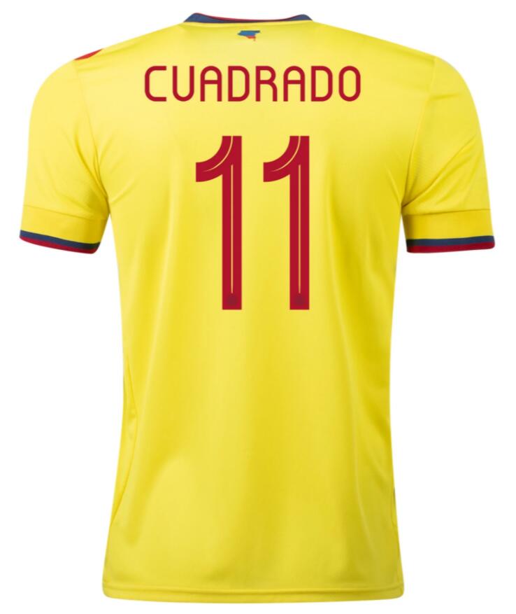 Colombia 2021 Home 11 CUADRADO Shirt Soccer Jersey
