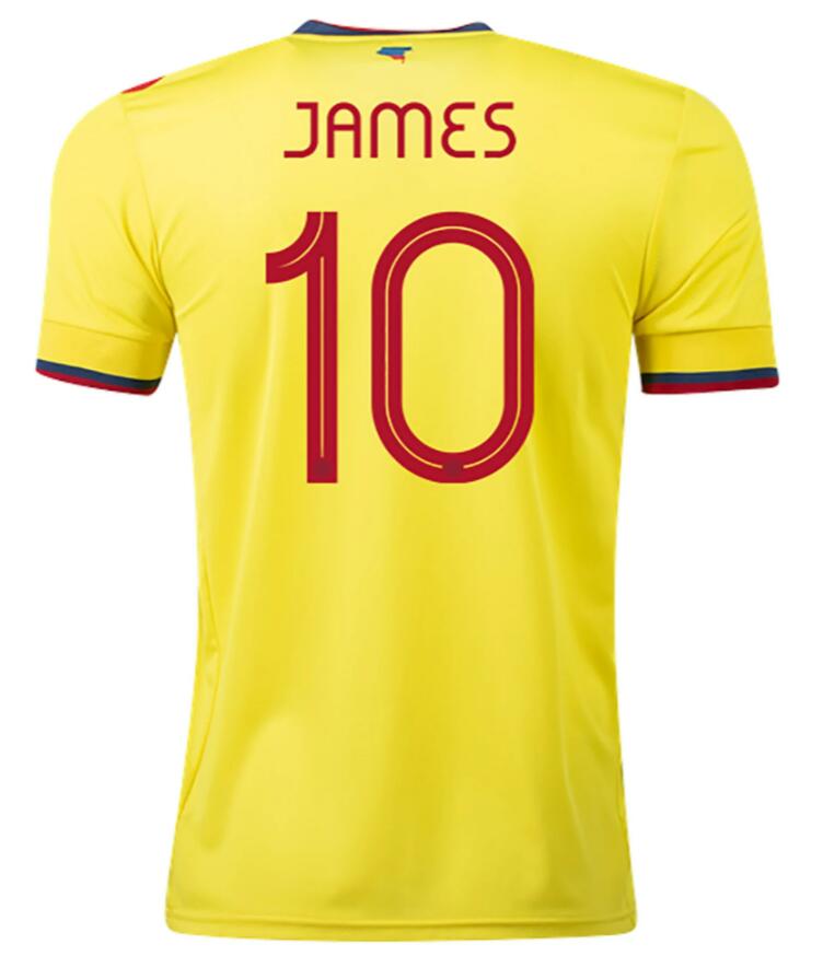 Colombia 2021 Home 10 JAMES Shirt Soccer Jersey