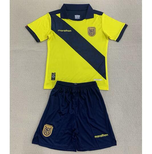 Ecuador 2024/25 Home Kids Soccer Team Kit Children Shirt And Shorts