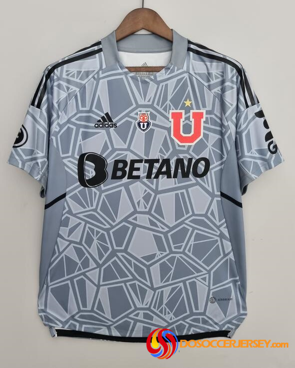 Club Universidad de Chile 2022/23 Goalkeeper Grey Shirt Soccer Jersey
