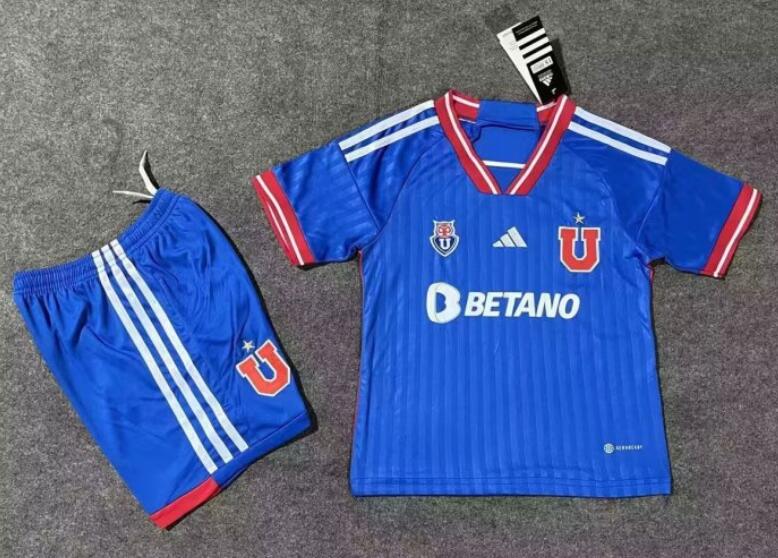 Club Universidad de Chile 2023/24 Home Kids Soccer Jersey Kit Children Shirt + Shorts