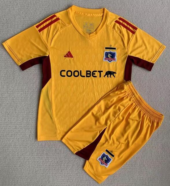 Colo-Colo 2023/24 Goalkeeper Kids Soccer Jersey Kit Children Shirt + Shorts