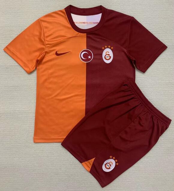 Galatasaray 2023/24 Home Kids Soccer Kit Children Shirt + Shorts