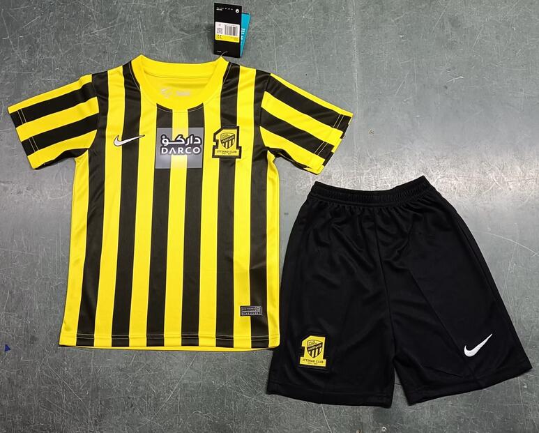 Al-Ittihad FC 2022/23 Home Kids Soccer Kit Children Shirt + Shorts