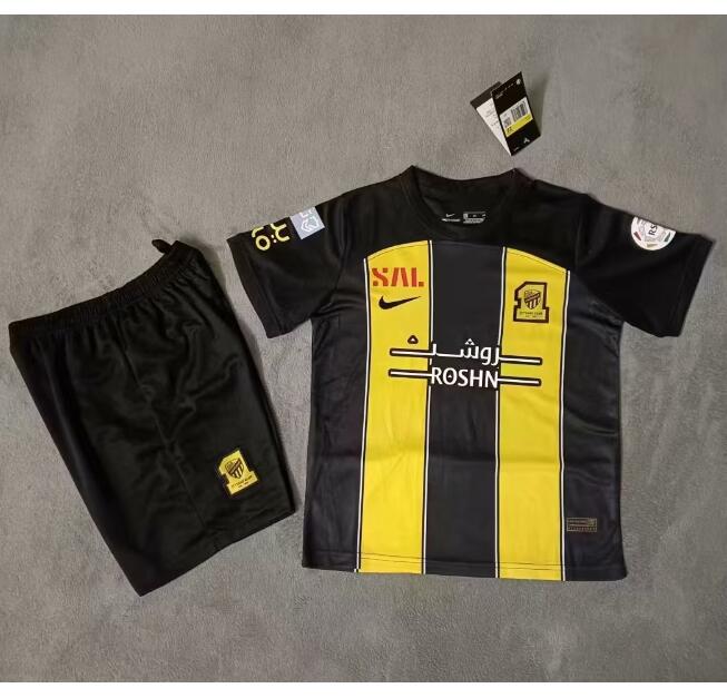 Al-Ittihad FC 2023/24 Home Kids Soccer Kit Children Shirt + Shorts