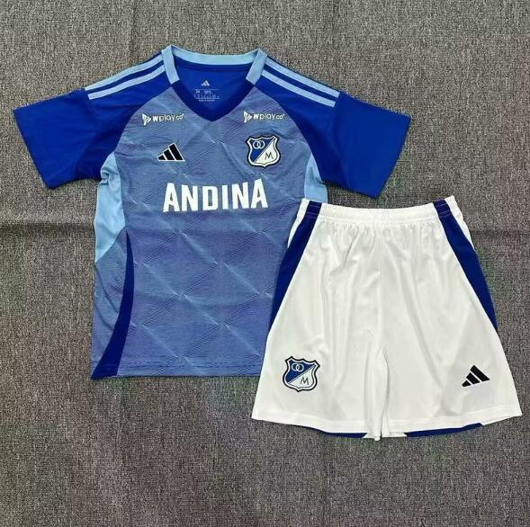 Millonarios 2025/26 Home Kids Soccer Kit Children Shirt + Shorts