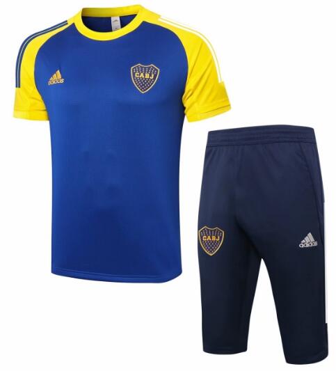 Boca Junior 2020/21 Blue Short Sleeve Training Kits (Shirt+3/4 Trousers)