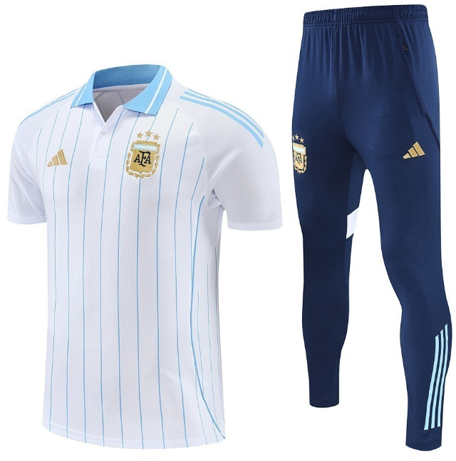 Argentina 2025/26 White Polo Suit (Shirt+Pants)