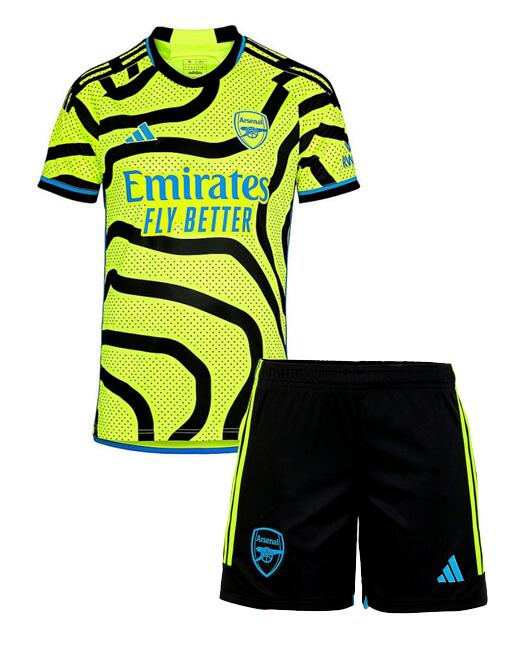 Arsenal 2023/24 Away Kids Soccer Team Kit Children Shirt and Shorts