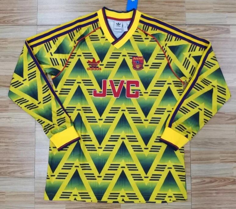Arsenal 1991/93 Away Retro Long Sleeved Shirt Soccer Jersey