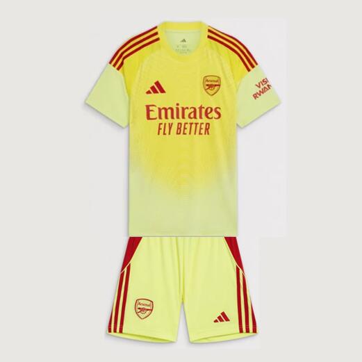 Arsenal 2025/26 Goalkeeper Kids Soccer Team Kit Children Shirt and Shorts