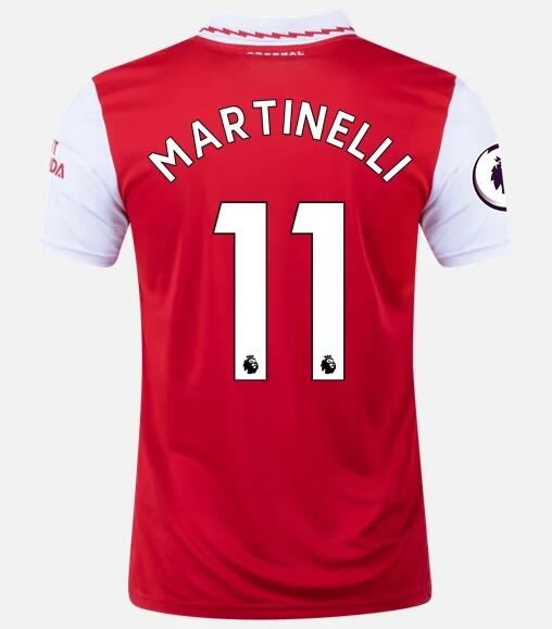 Arsenal 2022/23 Home 11 GABRIEL MARTINELLI Shirt Soccer Jersey