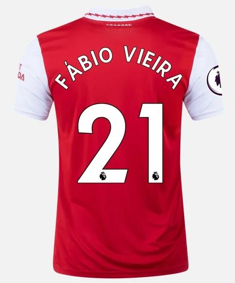 Arsenal 2022/23 Home 21 FÁBIO VIEIRA Shirt Soccer Jersey