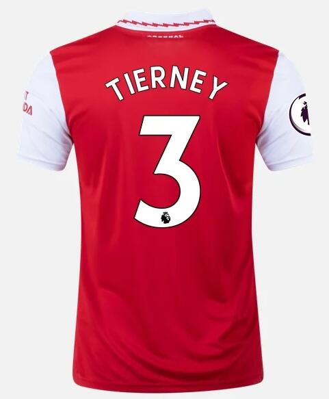 Arsenal 2022/23 Home 3 KIERAN TIERNEY Shirt Soccer Jersey