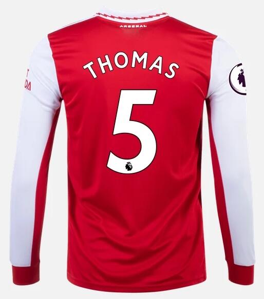 Arsenal 2022/23 Home 5 THOMAS PARTEY Long Sleeved Shirt Soccer Jersey