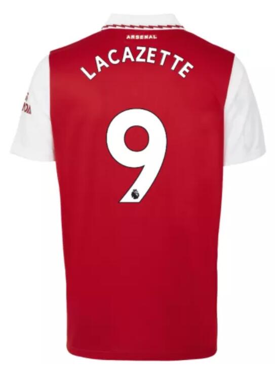 Arsenal 2022/23 Home 9 Lacazette Shirt Soccer Jersey