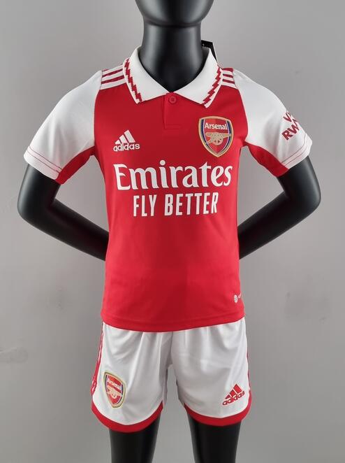 Arsenal 2022/23 Home Kids Soccer Kit Children Shirt and Shorts