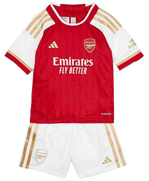 Arsenal 2023/24 Home Kids Soccer Team Kit Children Shirt and Shorts