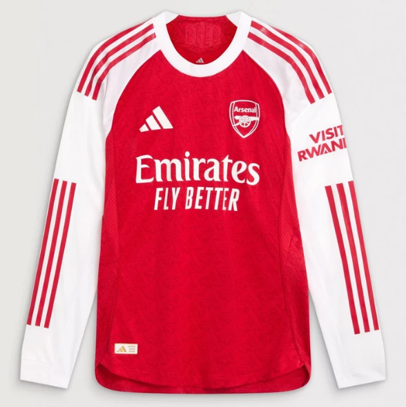 Arsenal 2025/26 Home Long Sleeve Match Version Shirt Soccer Jersey