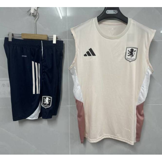 Aston Villa 2025/26 Khaki Training Vest Uniforms (Shirt+Shorts)