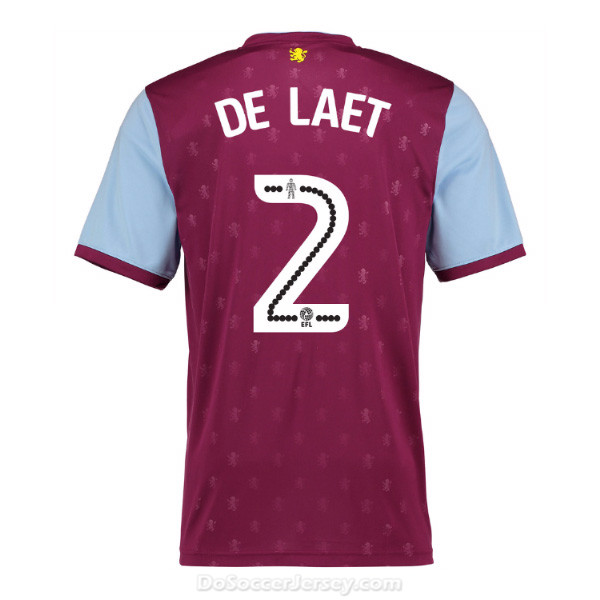 Aston Villa 2017/18 Home De Laet #2 Shirt Soccer Jersey