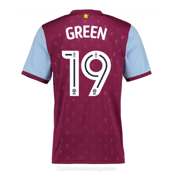 Aston Villa 2017/18 Home Green #19 Shirt Soccer Jersey