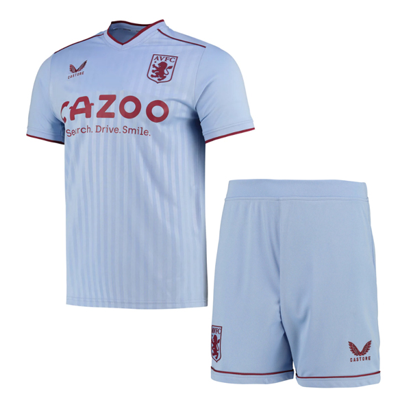 Aston Villa 2022/23 Away Kids Soccer Kit Children Shirt + Shorts