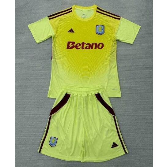Aston Villa 2025/26 Goalkeeper Men Soccer Uniforms (Shirt+Shorts)