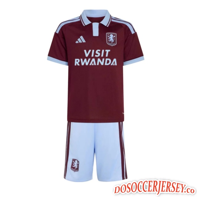 Aston Villa 2026/27 Home Kids Soccer Kit (Shirt+Shorts)
