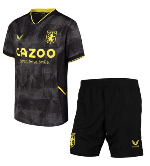 Aston Villa 2022/23 Third Kids Soccer Kit Children Shirt + Shorts